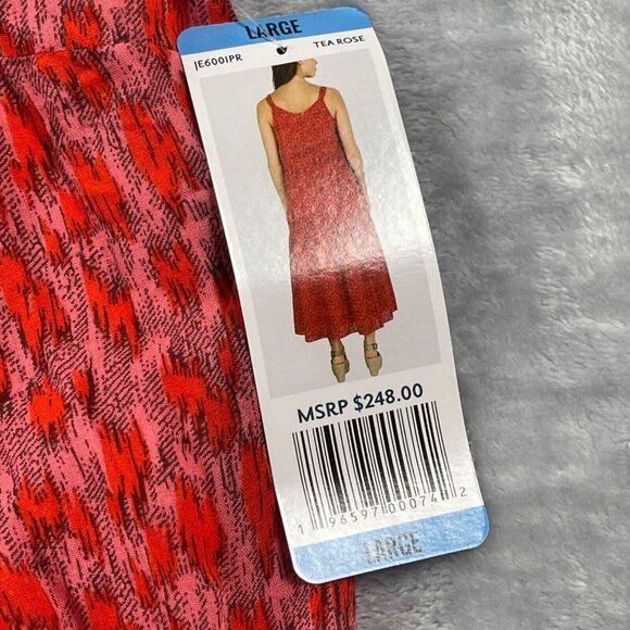 Joie Dress Womens Large Red Tea Rose Floral Relaxed Fit Sleeveless V-neck Casual - Picture 8 of 16